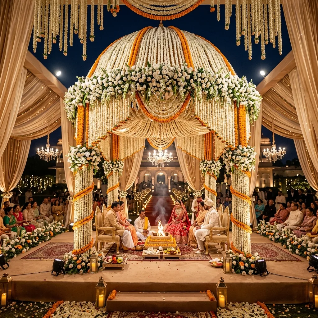 Floral styling details at a wedding reception
